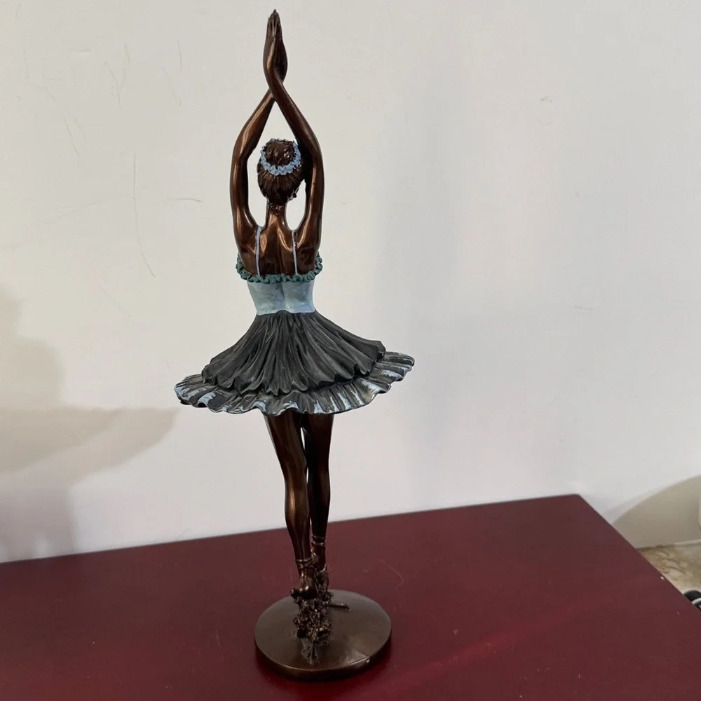 Elegant Ballerina Bronze Style (Resin) Statue 16 3/4"H x 6"W - Vintage - Picture 6 of 13